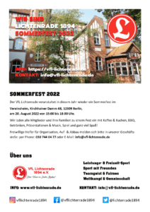 Sommerfest 2022 @ Vereinsheim des VfL Lichtenrade | Berlin | Berlin | Deutschland