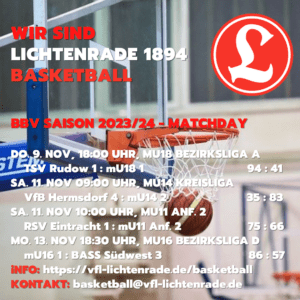 BBV Matchday am 9./13. November 2023 – VfL Lichtenrade 1894 e.V.